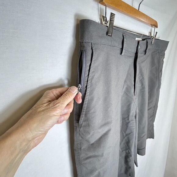 Tasc Motion Medium Gray Performance Flat Front 9"Inch Inseam Shorts Size 38 - Picture 7 of 14